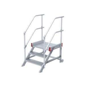 Euroline Anstieg 45 Grad, 800 mm Stufenbreite, Stufenausführung Alu – gerieft