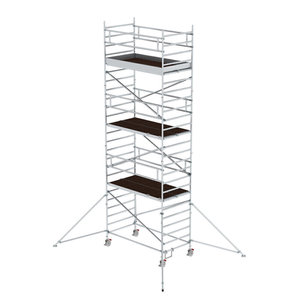 Günzburger Steigtechnik Rollgerüst 1,35 x 2,45 m mit Ausleger & Doppel-Plattform