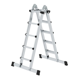 Günzburger Steigtechnik Teleskopleiter 4-teilig mit Traverse