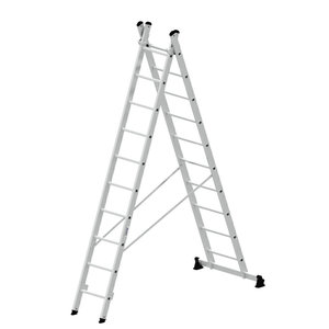 Günzburger Steigtechnik Mehrzweckleiter 2-teilig mit nivello®-Traverse