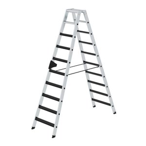 Günzburger Steigtechnik Stufen-Stehleiter beidseitig begehbar mit clip-step R13