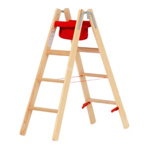 Hymer Holz-Stufenstehleiter, beidseitig begehbar