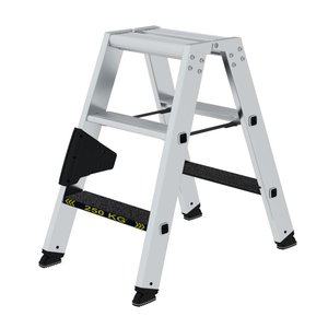 Günzburger Steigtechnik Stufen-Stehleiter 250 kg beidseitig begehbar mit clip-step R13