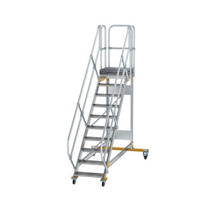 Günzburger Steigtechnik Plattformtreppe 45° fahrbar Stufenbreite 600 mm