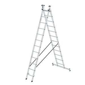 Günzburger Steigtechnik Sprossen-Mehrzweckleiter 2-teilig mit nivello®-Traverse