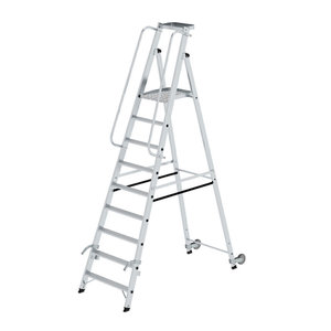 Günzburger Steigtechnik Plattformleiter mit Rollen und Griff