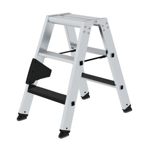 Günzburger Steigtechnik Stufen-Stehleiter beidseitig begehbar mit clip-step R13