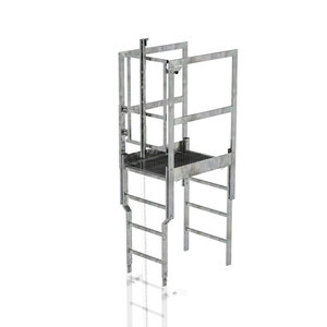 Günzburger Steigtechnik Attika-Überstieg mit Sicherungstüre und Steigschutzschiene