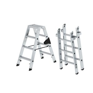 Günzburger Steigtechnik Stufen-Stehleiter-Set beidseitig begehbar steckbar