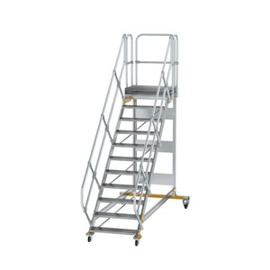 Günzburger Steigtechnik Plattformtreppe 45° fahrbar Stufenbreite 800 mm
