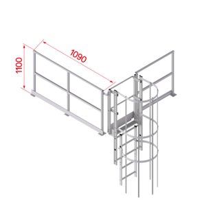 Hymer Geländer für Ausstieg 1.090 mm, Alu