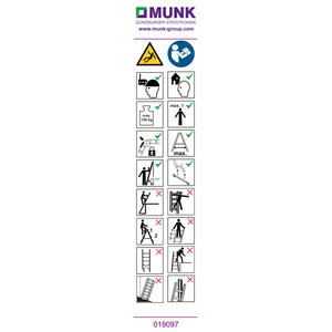 Günzburger Steigtechnik Hinweis-Aufkleber für Teleskopleiter mit zwei Quertraversen