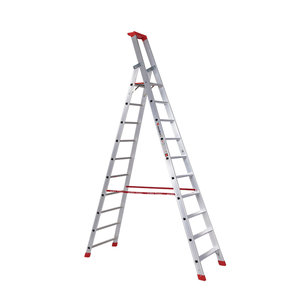 Euroline Alu-Stufenstehleiter mit Sicherheitsbrücke Nr. 32577