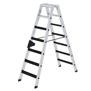 Günzburger Steigtechnik Stufen-Stehleiter beidseitig begehbar mit clip-step