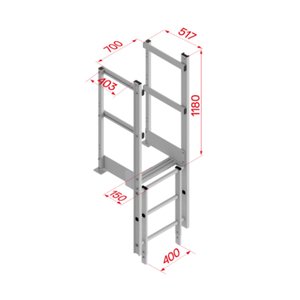 Hymer Ausstieg breit mit Handlauf für Alu-Steigleitern 