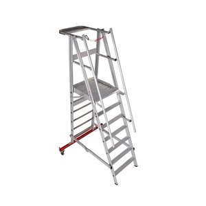 Euroline Alu-Podestleiter, fahr- und klappbar Nr. 32777