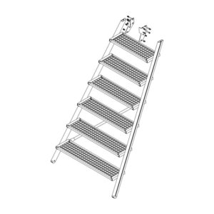 Günzburger Steigtechnik Aufstieg Podesttreppe 7 Stufen