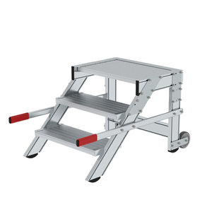 Günzburger Steigtechnik Arbeitspodest fahrbar, Stufenbreite 600 mm, Aluminium geriffelt
