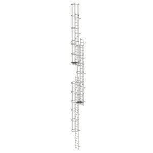 Günzburger Steigtechnik Mehrzügige Steigleiter mit Rückenschutz (Maschinen) Edelstahl