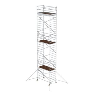 Günzburger Steigtechnik Rollgerüst 1,35x2,45 m mit Ausleger & Doppel-Plattform Plattformhöhe 10,35 m
