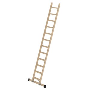 Günzburger Steigtechnik Stufen-Anlegeleiter Holz mit Traverse
