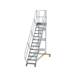 Günzburger Steigtechnik Plattformtreppe 45° fahrbar Stufenbreite 600 mm