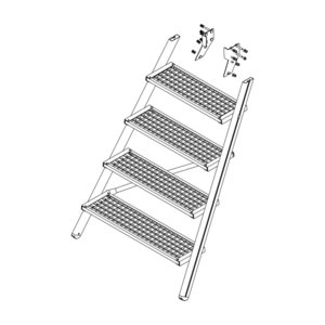 Günzburger Steigtechnik Aufstieg Podesttreppe 5 Stufen