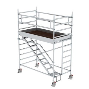 Günzburger Steigtechnik Rollgerüst 1,35 x 2,45 m mit Schrägaufstiegen