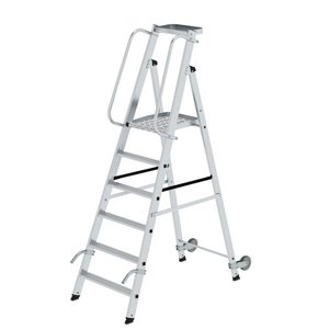 Günzburger Steigtechnik Plattformleiter mit Rollen und Griff