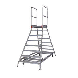 Euroline Mobile Podesttreppe / Podestleiter zweiseitig begehbar mit Zentralfeststellung* Nr. 51603