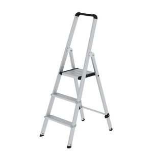 Günzburger Steigtechnik ML Stufen-Stehleiter einseitig begehbar Aluminium eloxiert