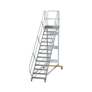 Günzburger Steigtechnik Plattformtreppe 45° fahrbar Stufenbreite 800 mm