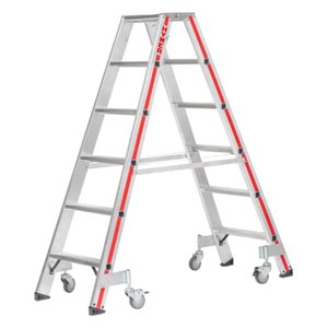 Hymer Stufenstehleiter mit Rollen, beidseitig begehbar 
