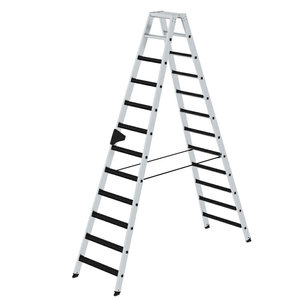 Günzburger Steigtechnik Stufen-Stehleiter beidseitig begehbar mit clip-step