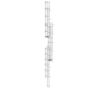Günzburger Steigtechnik Mehrzügige Steigleiter mit Rückenschutz (Maschinen) Aluminium blank