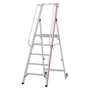 Hymer Plattformleiter mit Kipprollen und langem Handlauf