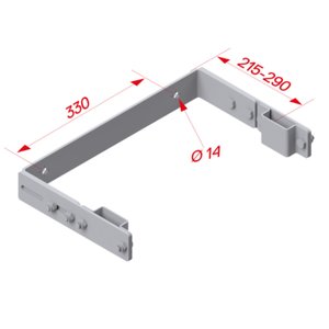 Hymer Wandhalter U-Form 215-290 mm
