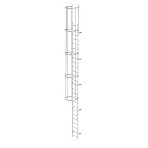 Günzburger Steigtechnik Einzügige Steigleiter mit Rückenschutz (Maschinen) Aluminium blank