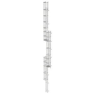 Günzburger Steigtechnik Mehrzügige Steigleiter mit Rückenschutz (Notleiter) Stahl verzinkt