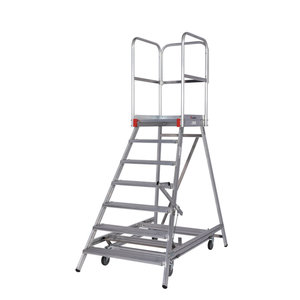 Euroline Mobile Podesttreppe / Podestleiter einseitig begehbar mit Zentralfeststellung* Nr. 51503