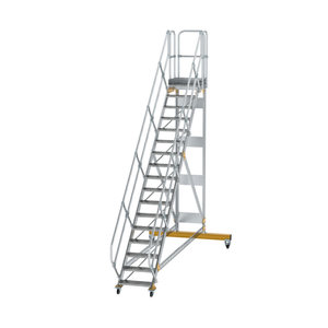 Günzburger Steigtechnik Plattformtreppe 45° fahrbar Stufenbreite 600 mm
