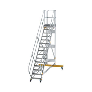 Günzburger Steigtechnik Plattformtreppe 45° fahrbar Stufenbreite 600 mm