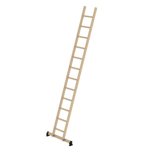 Günzburger Steigtechnik Sprossen-Anlegeleiter Holz nivello®-Traverse