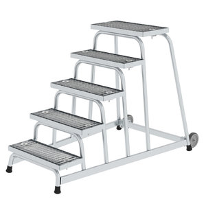 Günzburger Steigtechnik Arbeitspodest starr Stahl-Gitterrost mit Rollen