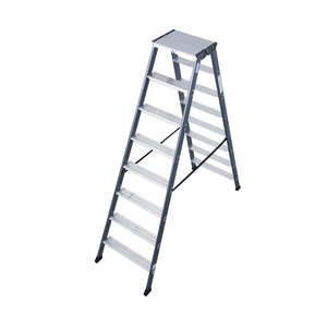 Krause MONTO Stufen-DoppelLeiter SePro D eloxiert