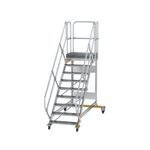 Günzburger Steigtechnik Plattformtreppe 45° fahrbar Stufenbreite 800 mm