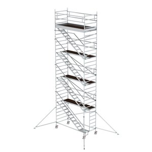 Günzburger Steigtechnik Rollgerüst 1,35 x 3,0 m mit Schrägaufstiegen & Ausleger