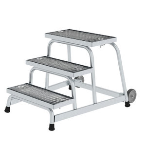 Günzburger Steigtechnik Arbeitspodest starr Stahl-Gitterrost mit Rollen