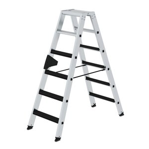 Günzburger Steigtechnik Stufen-Stehleiter beidseitig begehbar mit clip-step