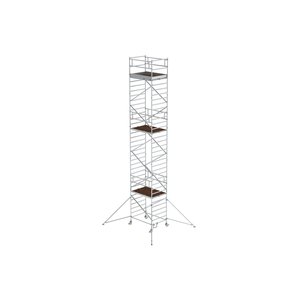 Günzburger Steigtechnik Rollgerüst 1,35x1,80 m mit Ausleger & Doppel-Plattform Plattformhöhe 9,35 m